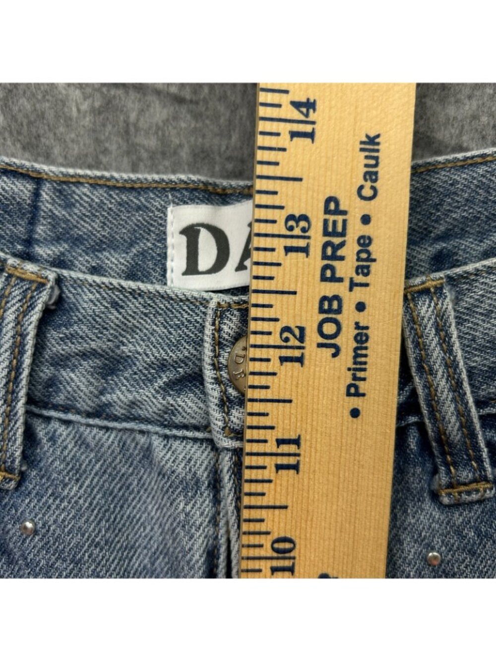 Daze Far Out High Rise Wide Leg Jeans Women's Size 27 Studded Twinkle Wash Denim - Picture 9 of 12
